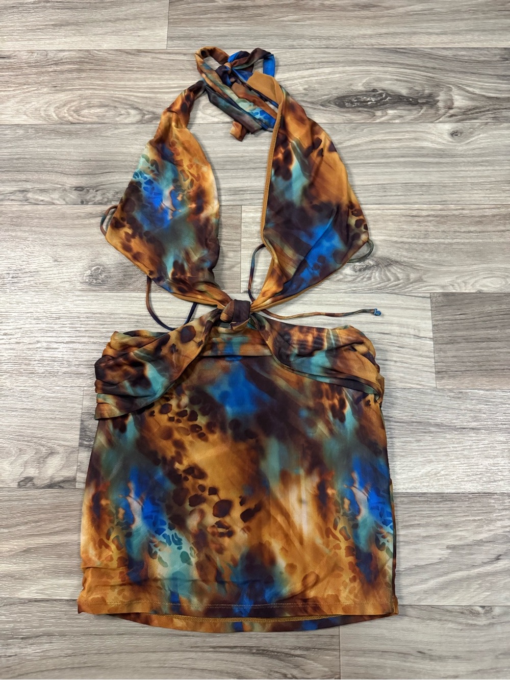 White Fox Boutique Good Decisions Mini Dress in Feline Print Size Small NWT